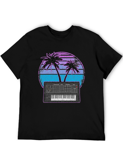 Synthwave Sunset Synthesizer T-Shirt