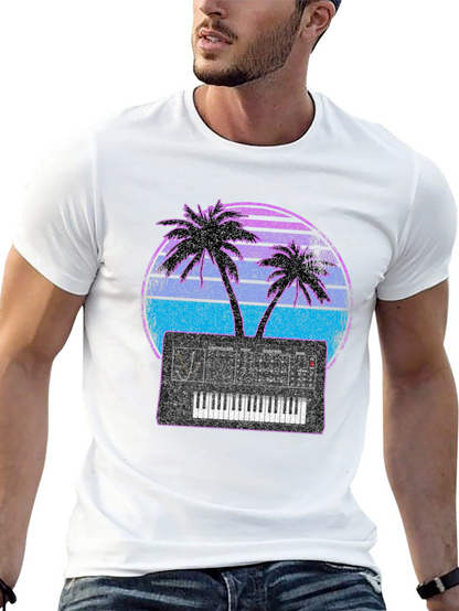 Synthwave Sunset Synthesizer T-Shirt