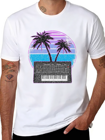 Synthwave Sunset Synthesizer T-Shirt