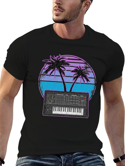 Synthwave Sunset Synthesizer T-Shirt