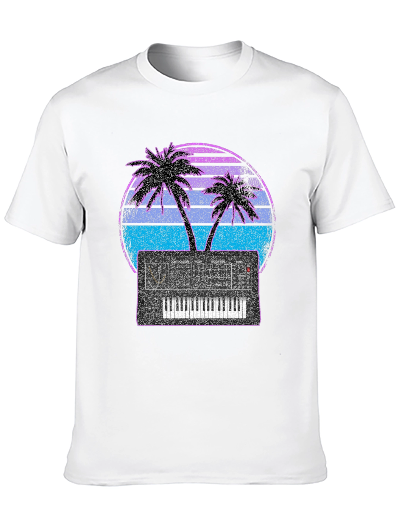 Synthwave Sunset Synthesizer T-Shirt