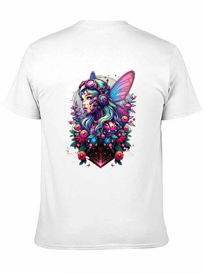 Cyberpunk Fairy Graphic Tee - Sci-Fi Fantasy Shirt