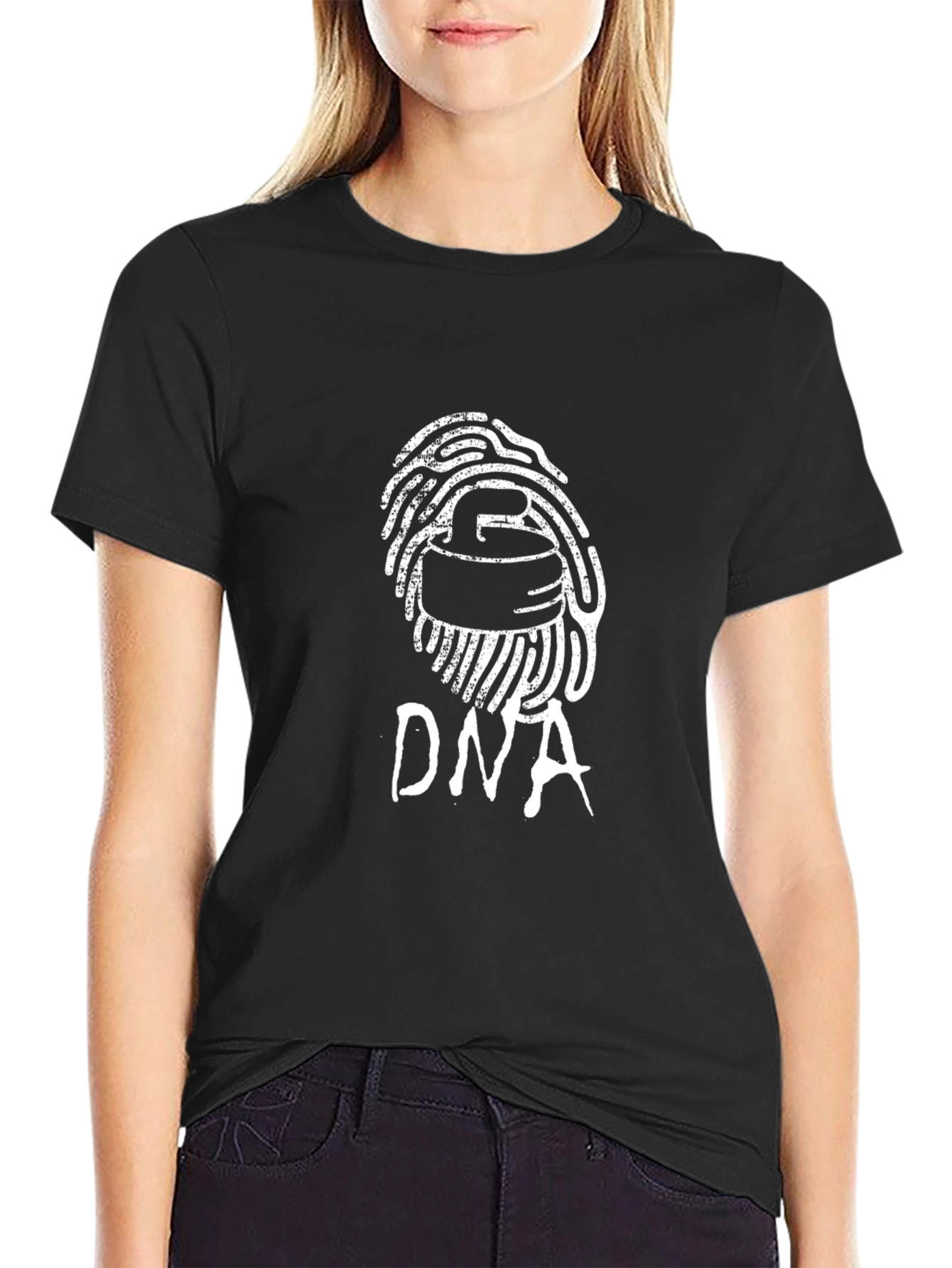 Curling DNA T-Shirt - Black Graphic Tee