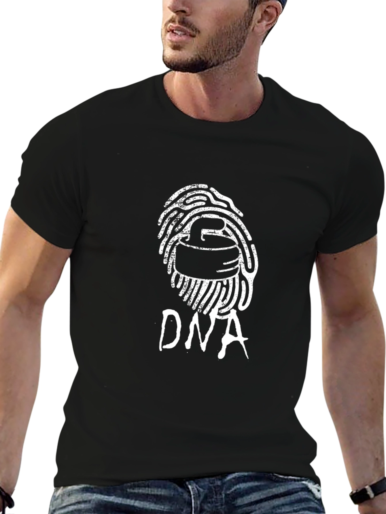 Curling DNA T-Shirt - Black Graphic Tee