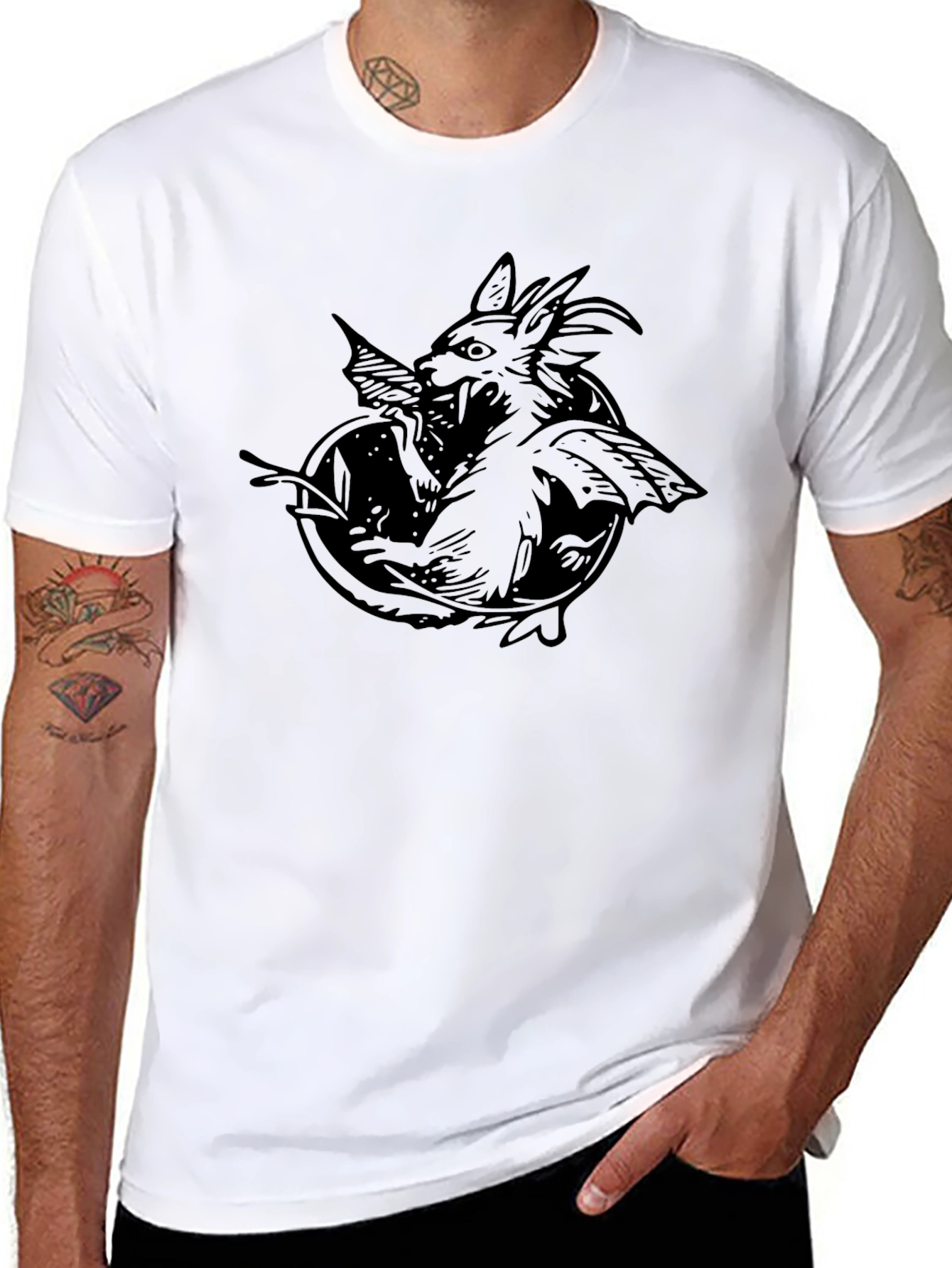 Black Gargoyle Graphic Tee - Mens Short Sleeve