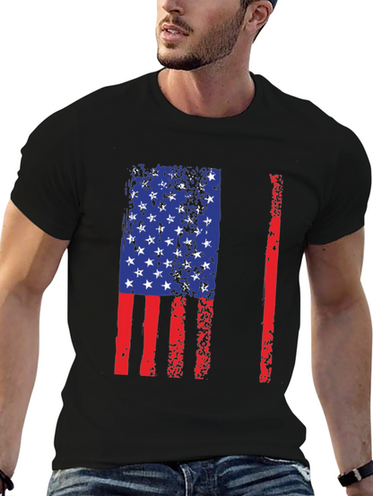 American Flag Distressed Graphic T-Shirt