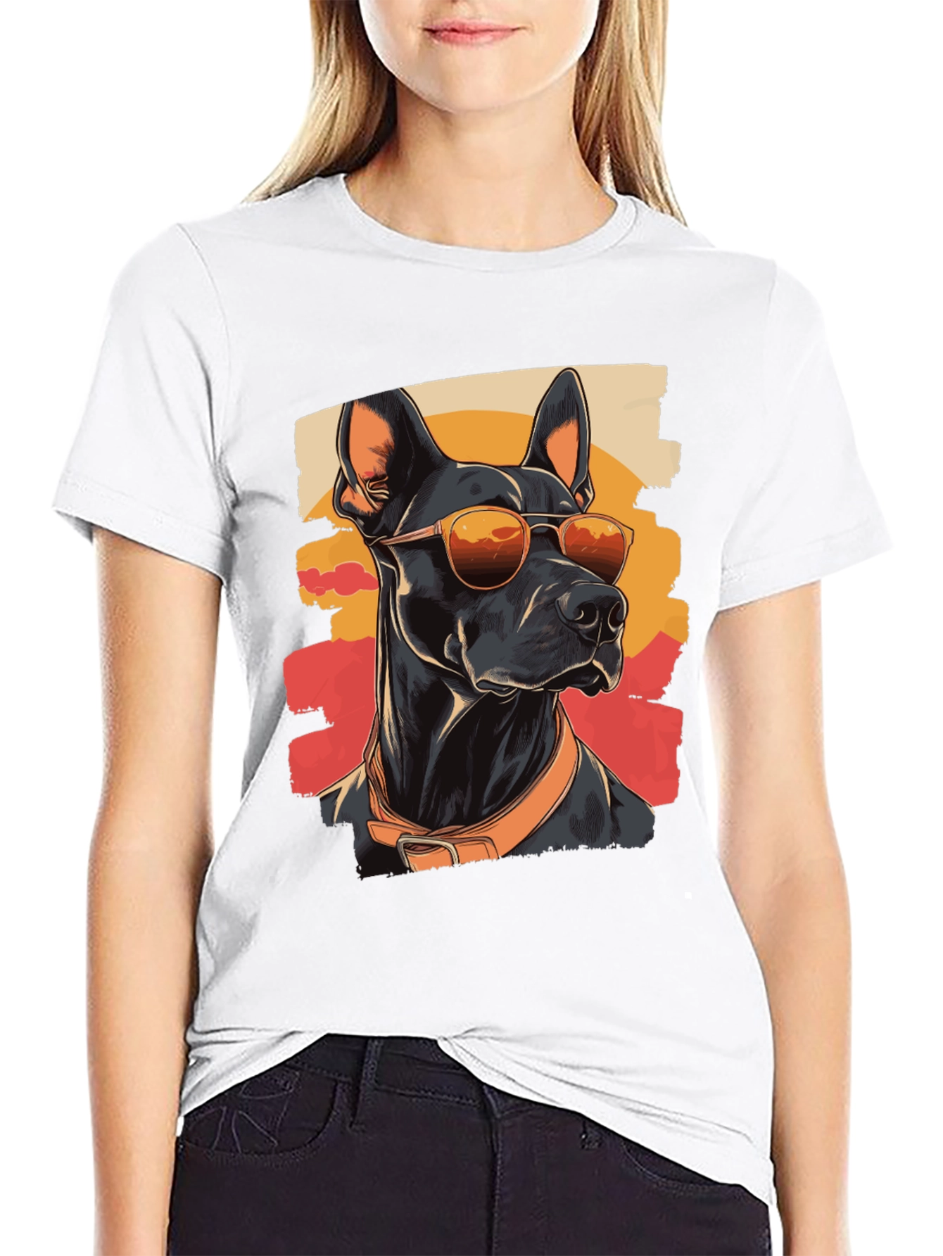 Cool Dog T-Shirt - Doberman with Sunglasses