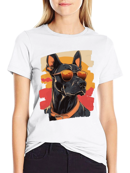 Cool Dog T-Shirt - Doberman with Sunglasses