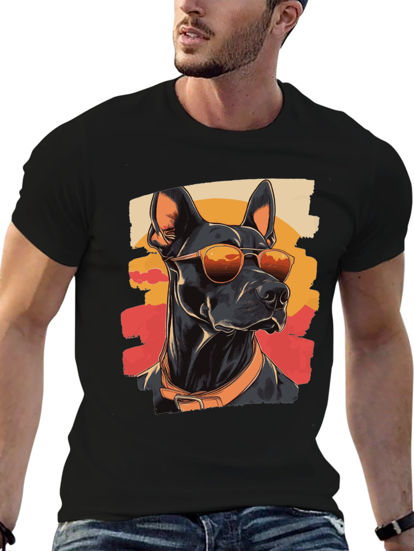 Cool Dog T-Shirt - Doberman with Sunglasses