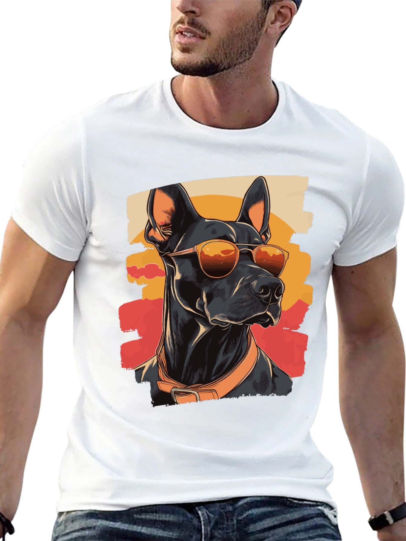 Cool Dog T-Shirt - Doberman with Sunglasses