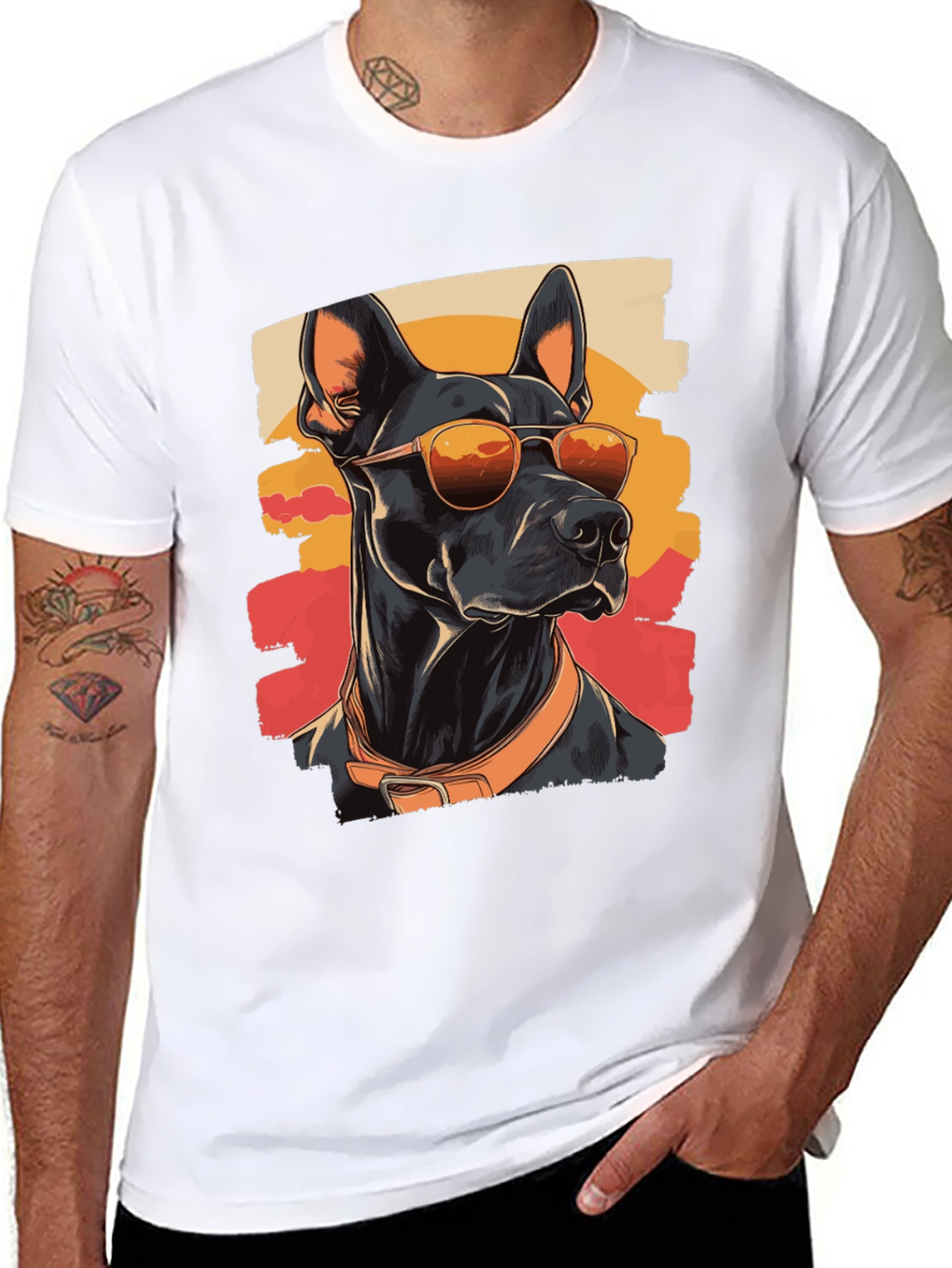 Cool Dog T-Shirt - Doberman with Sunglasses
