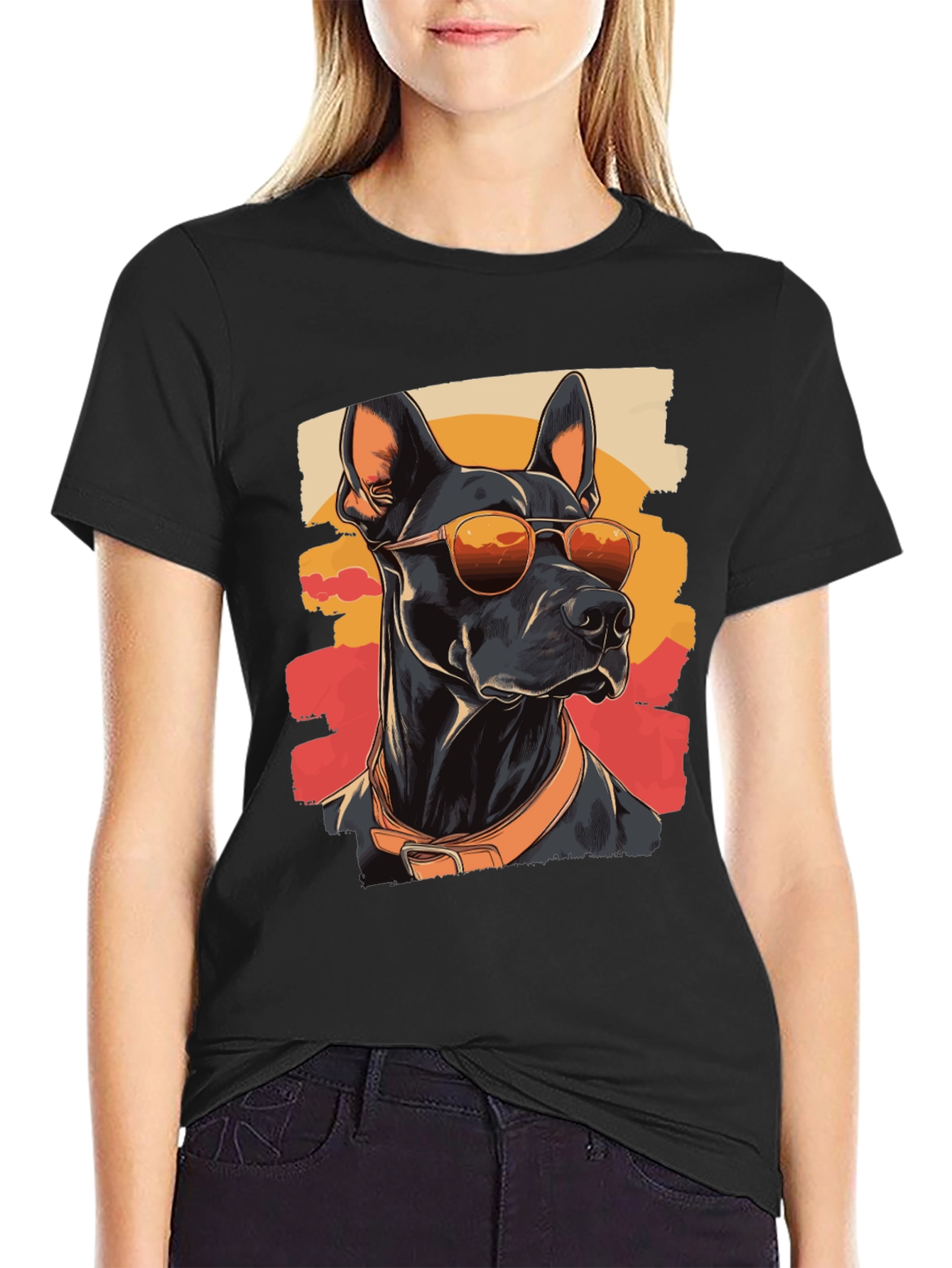Cool Dog T-Shirt - Doberman with Sunglasses