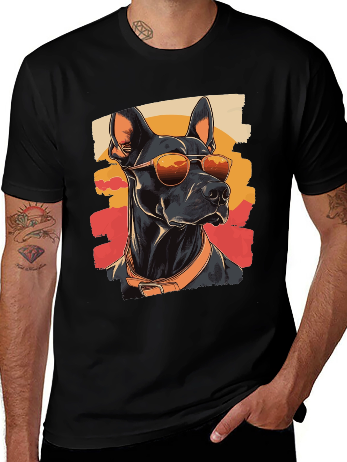 Cool Dog T-Shirt - Doberman with Sunglasses