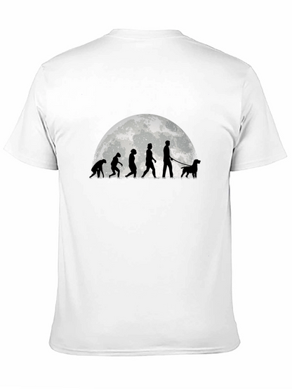 Evolution of Dog Walker Tee - Black Cotton Blend