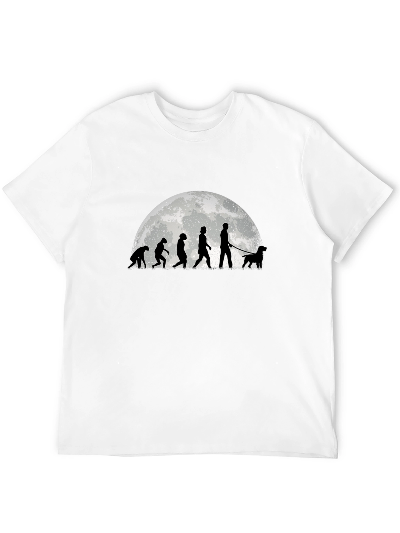 Evolution of Dog Walker Tee - Black Cotton Blend
