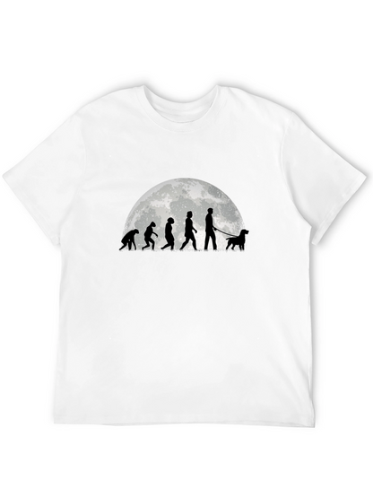 Evolution of Dog Walker Tee - Black Cotton Blend