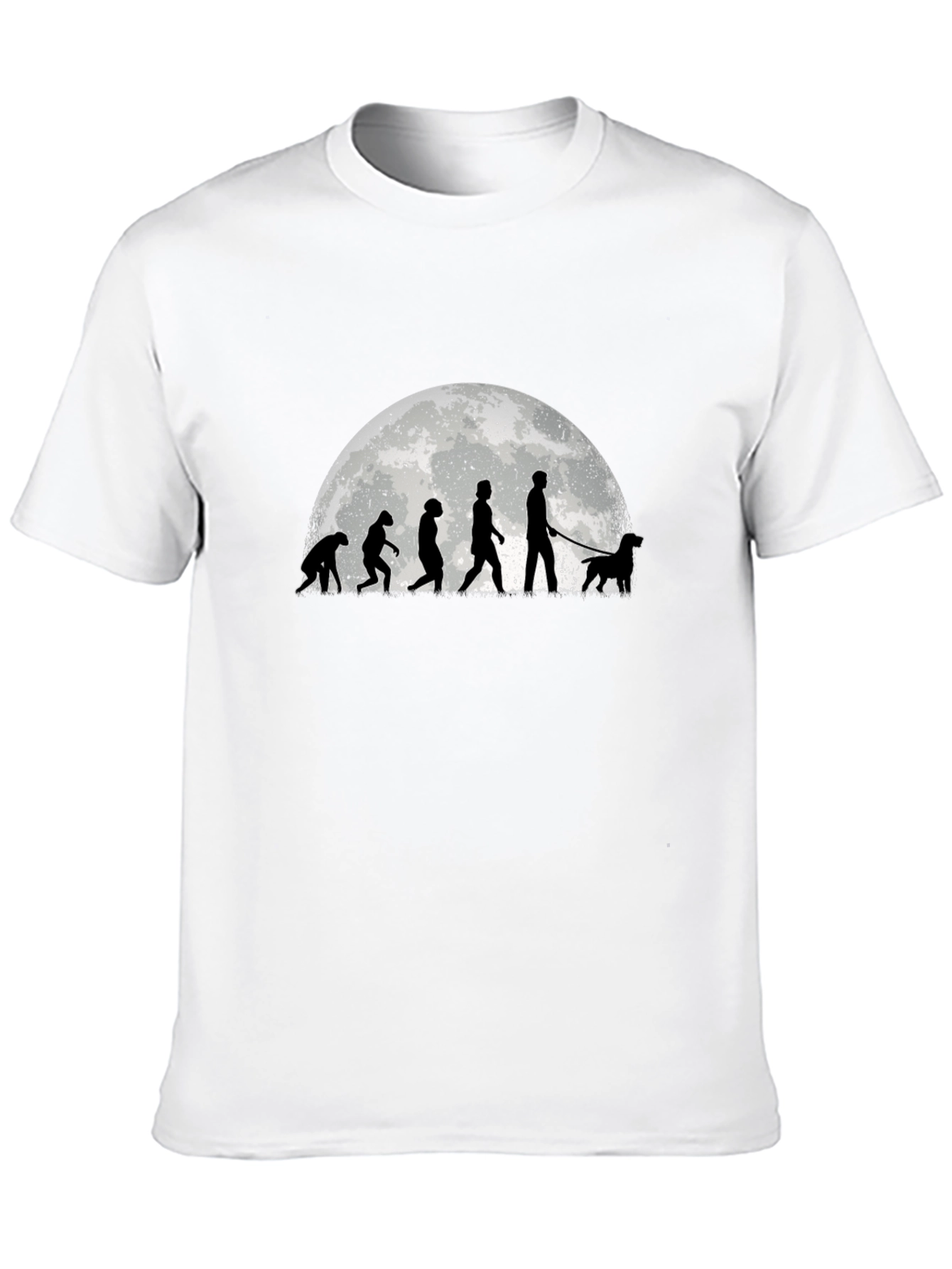 Evolution of Dog Walker Tee - Black Cotton Blend