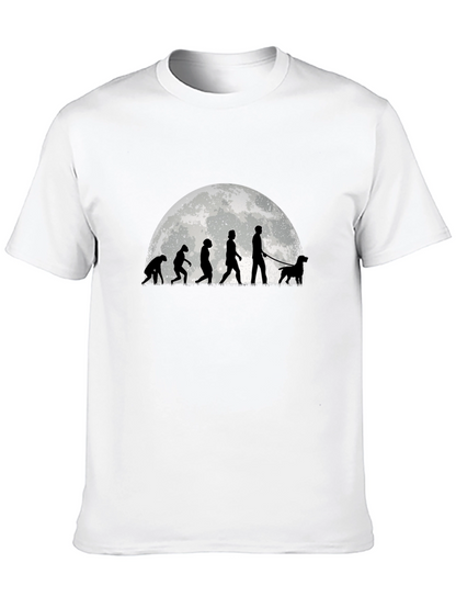 Evolution of Dog Walker Tee - Black Cotton Blend