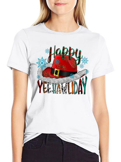 Happy Yeehawlidays T-Shirt Cowboy Christmas Tee