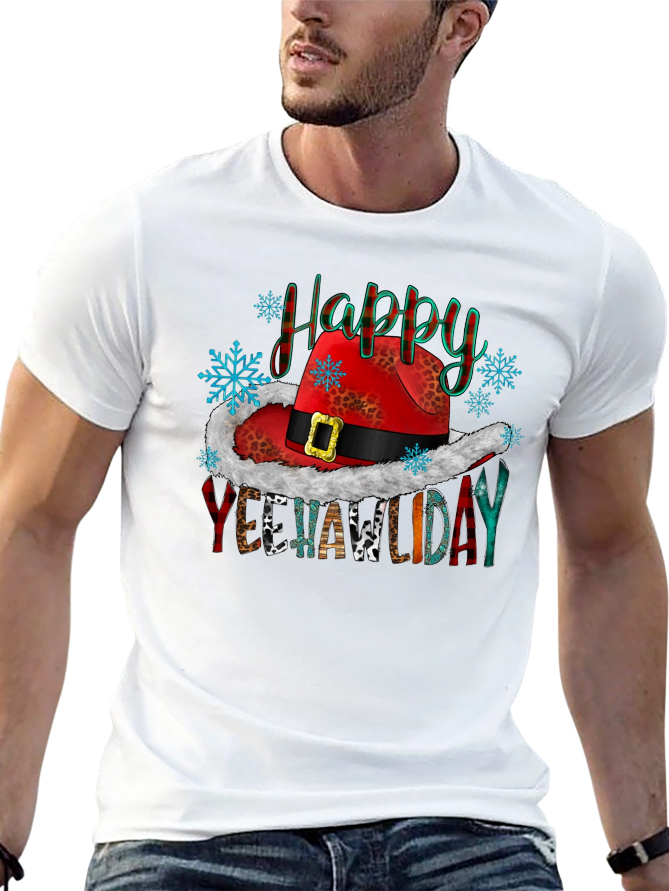Happy Yeehawlidays T-Shirt Cowboy Christmas Tee