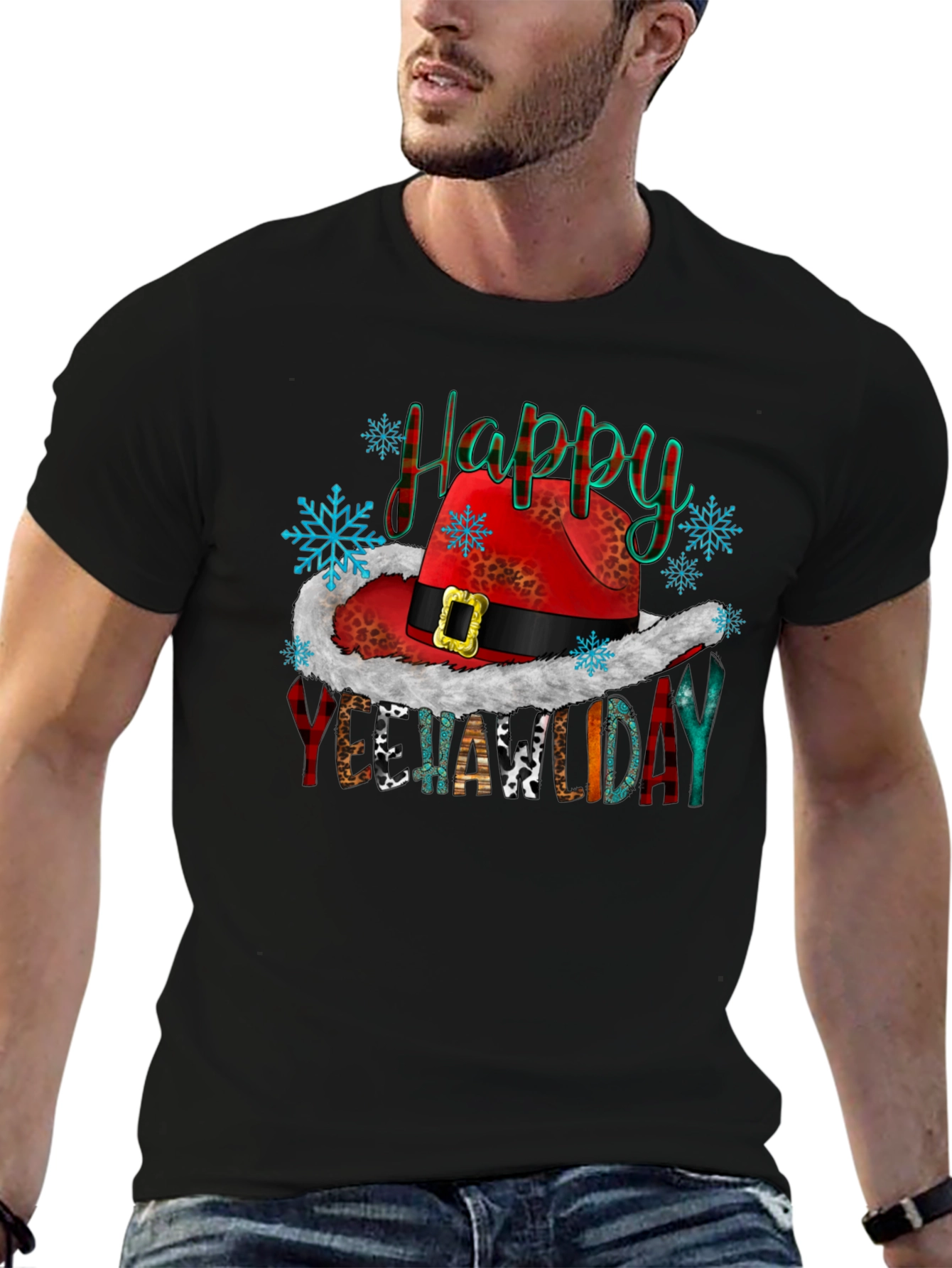 Happy Yeehawlidays T-Shirt Cowboy Christmas Tee