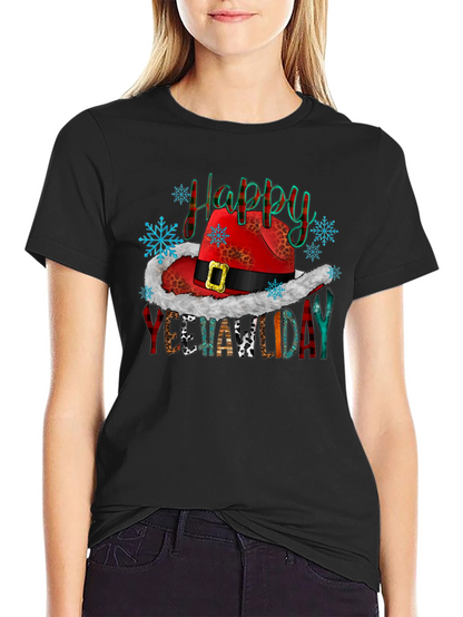 Happy Yeehawlidays T-Shirt Cowboy Christmas Tee