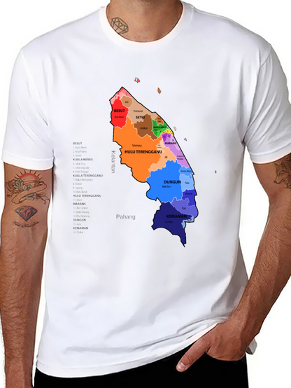 Terengganu State Map Graphic T-Shirt
