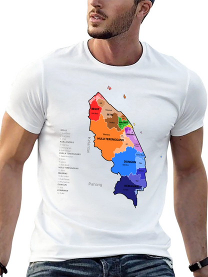 Terengganu State Map Graphic T-Shirt