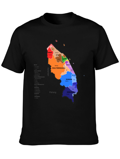 Terengganu State Map Graphic T-Shirt