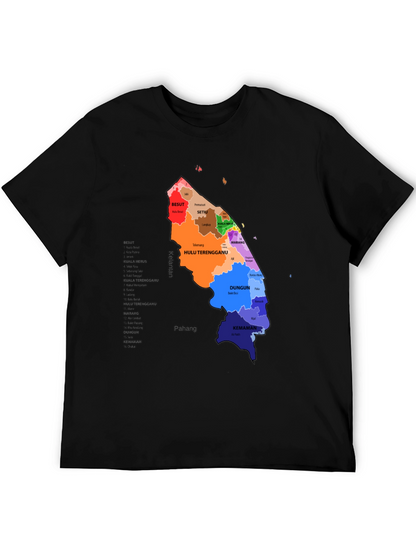 Terengganu State Map Graphic T-Shirt
