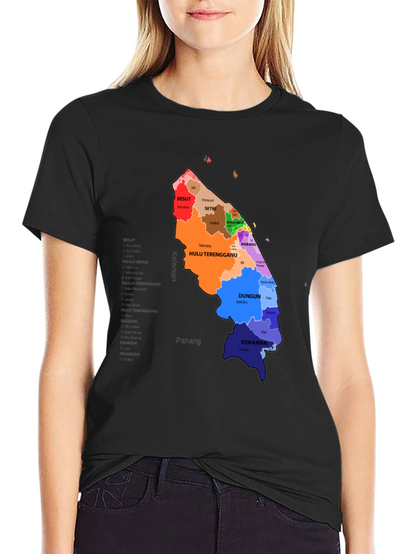 Terengganu State Map Graphic T-Shirt
