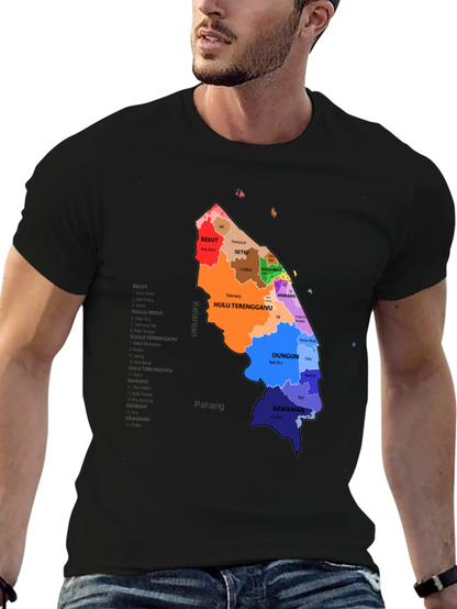 Terengganu State Map Graphic T-Shirt