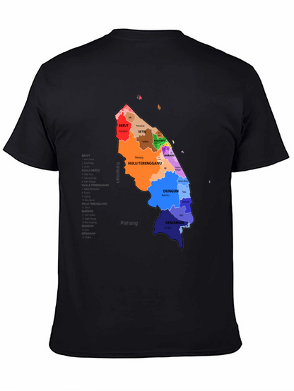 Terengganu State Map Graphic T-Shirt
