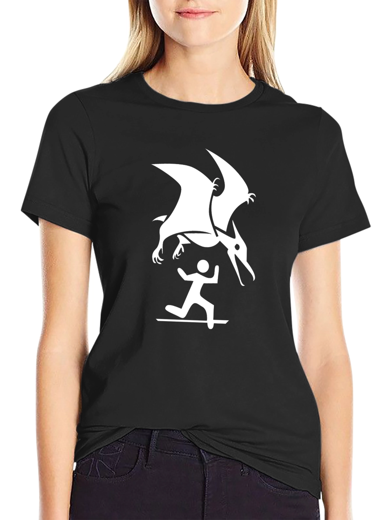 Pterodactyl Attack Black T-Shirt