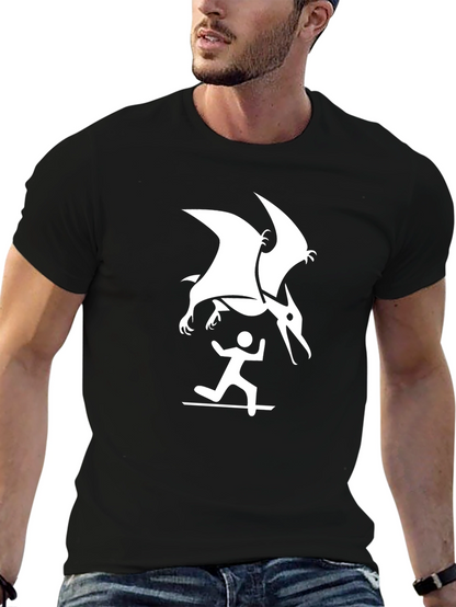 Pterodactyl Attack Black T-Shirt