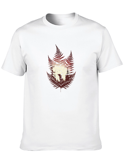 Fern Forest Graphic Print Mens Black T-Shirt
