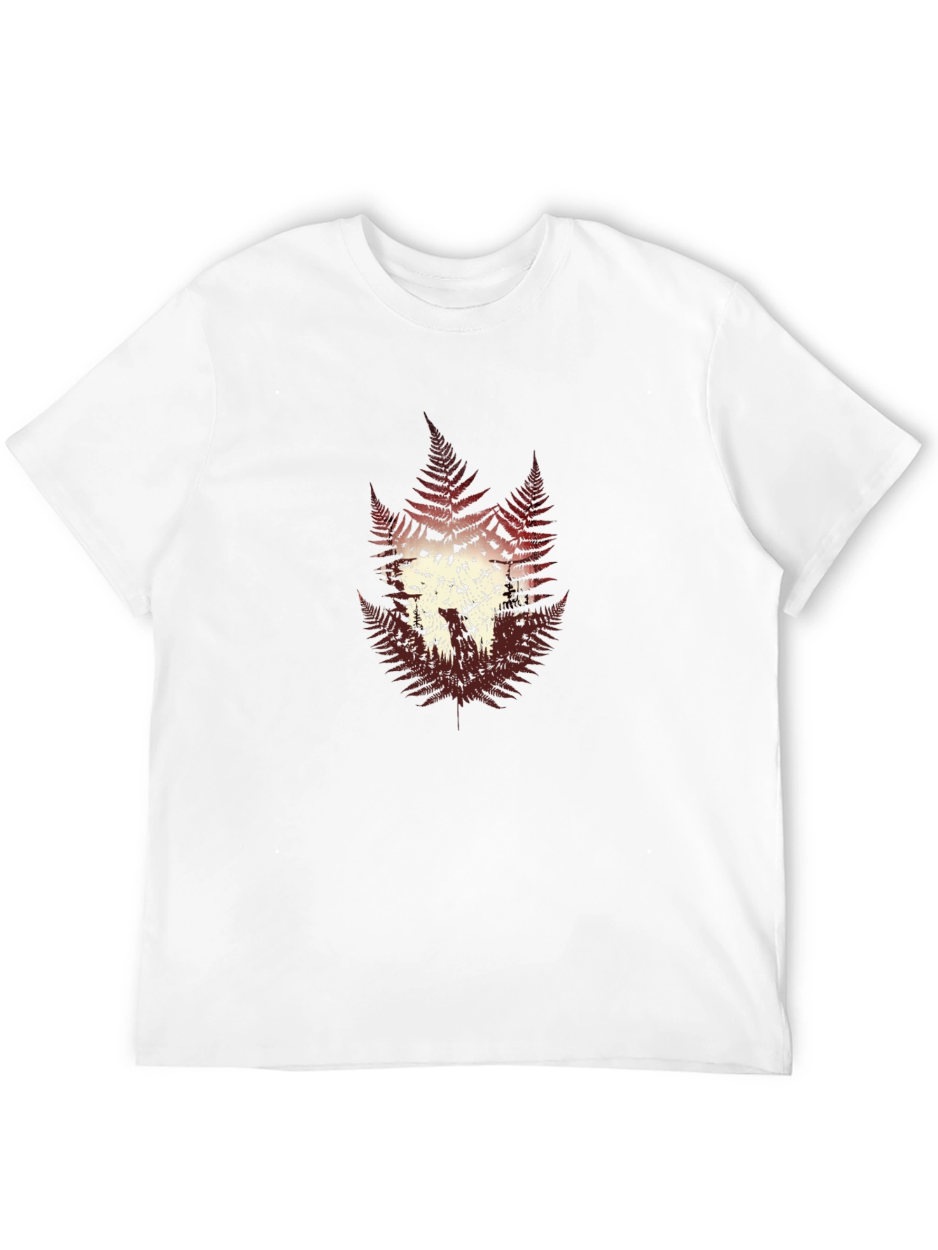 Fern Forest Graphic Print Mens Black T-Shirt