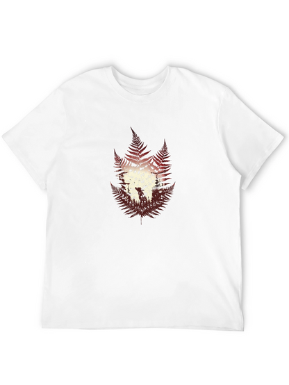 Fern Forest Graphic Print Mens Black T-Shirt