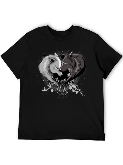 Yin Yang Wolf Couple Graphic Tee