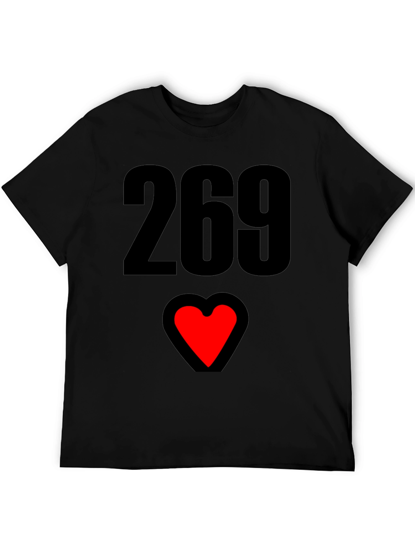269 Heart Graphic T-Shirt - Black
