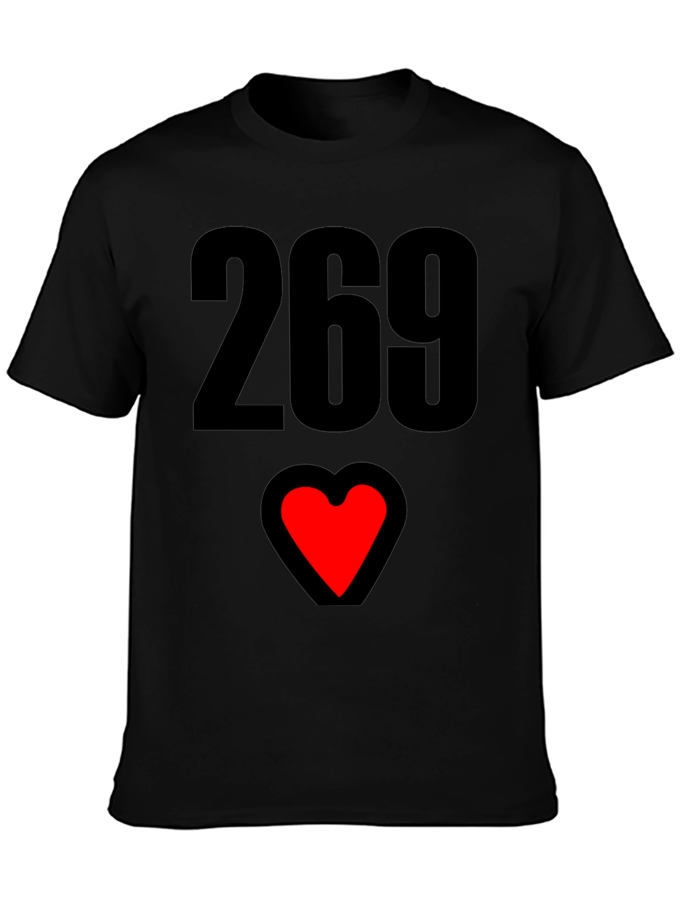 269 Heart Graphic T-Shirt - Black