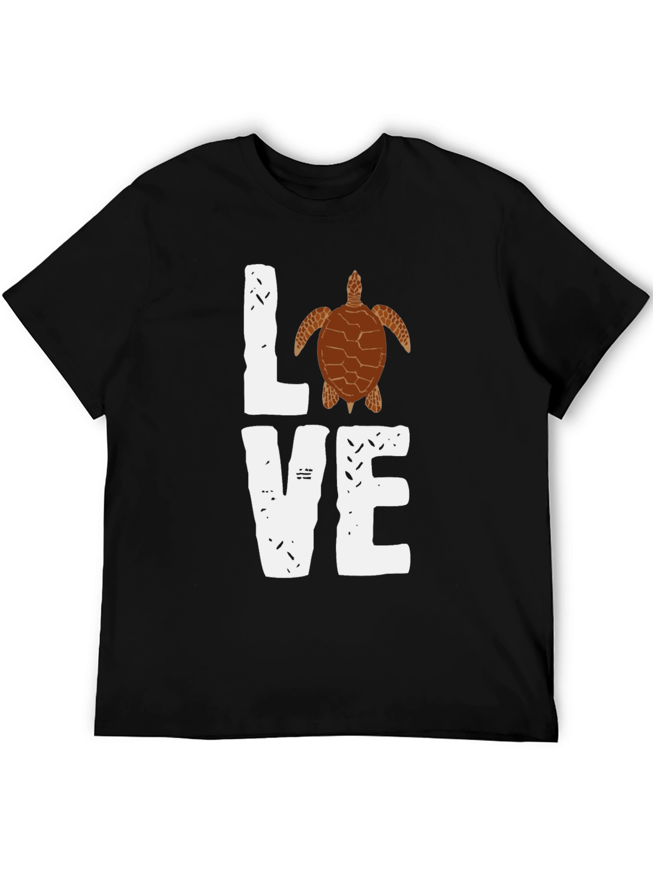 Love Turtle Graphic T-Shirt - Trendy Black Tee