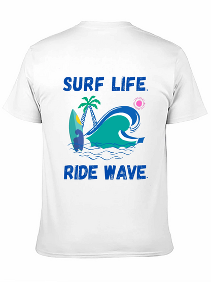Surf Life Ride Wave Graphic Print T-Shirt