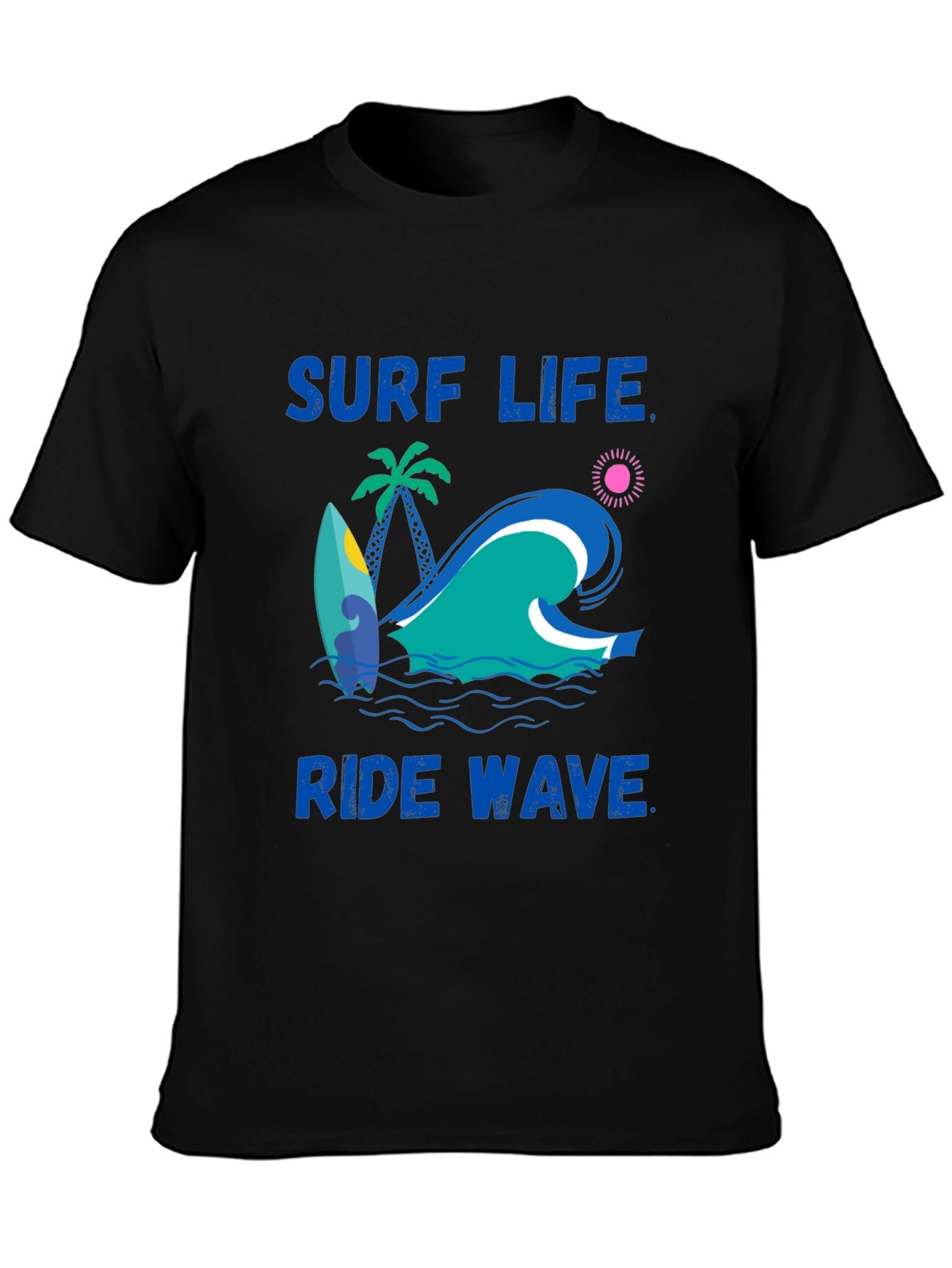Surf Life Ride Wave Graphic Print T-Shirt
