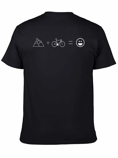 Mountains + Bike = Happy Face T-Shirt