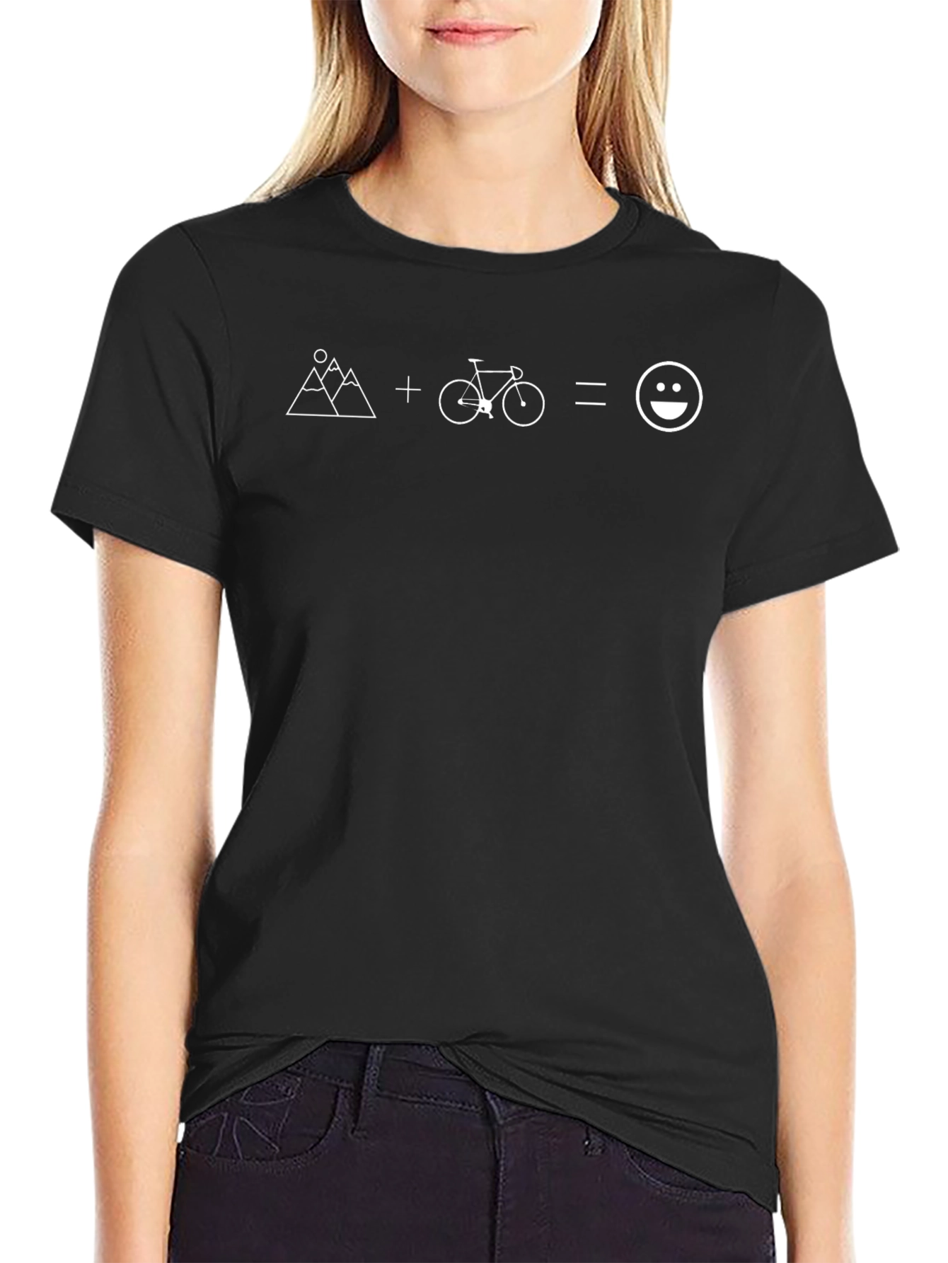Mountains + Bike = Happy Face T-Shirt