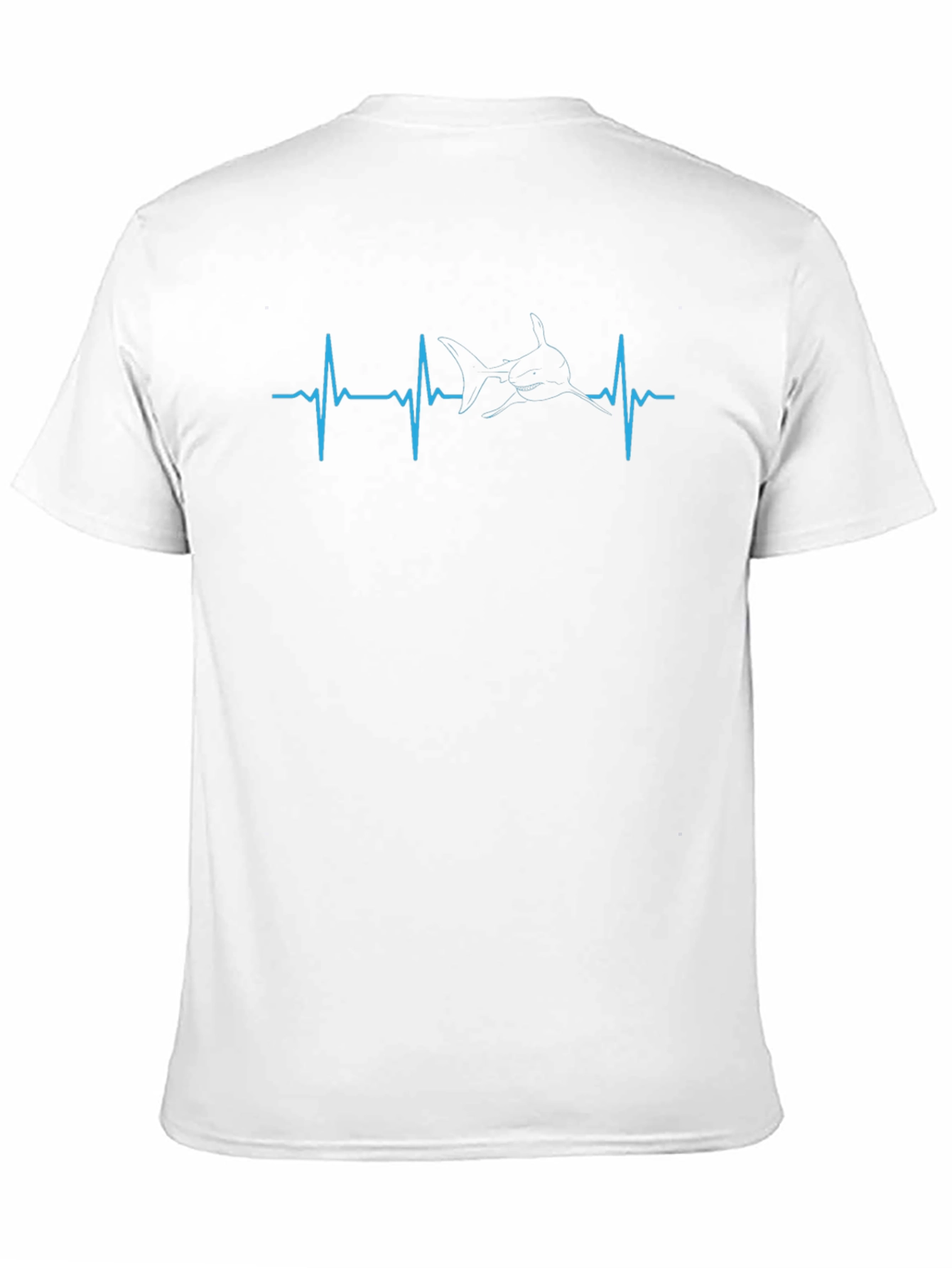 Shark Heartbeat Graphic Tee - Black Cotton T-Shirt
