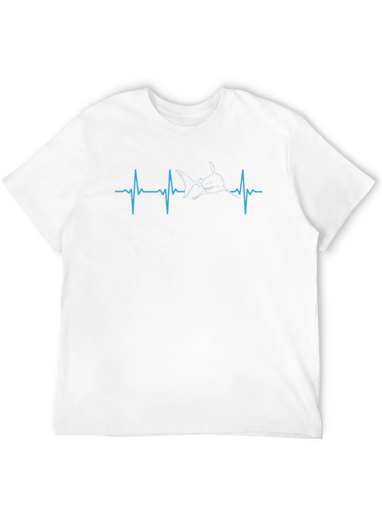 Shark Heartbeat Graphic Tee - Black Cotton T-Shirt