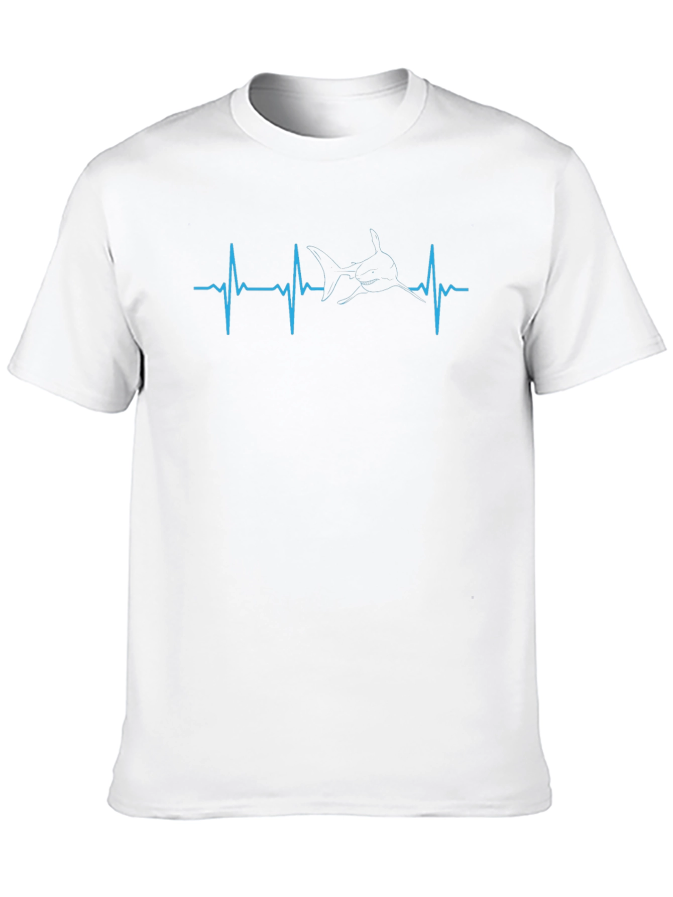 Shark Heartbeat Graphic Tee - Black Cotton T-Shirt