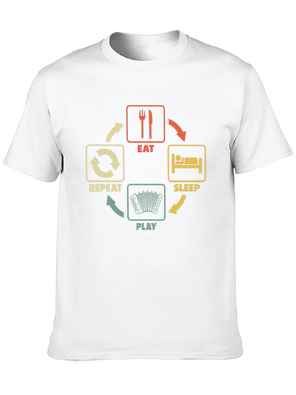 Eat Sleep Play Accordion Black T-Shirt
